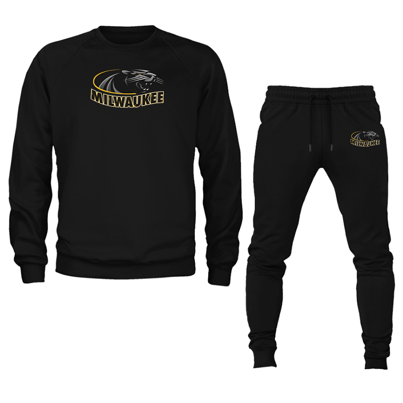 Men's Wisconsin Milwaukee Panthers Crewneck Sweatshirt Joggers Suit